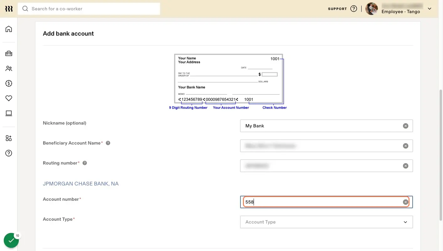 Enter your account number