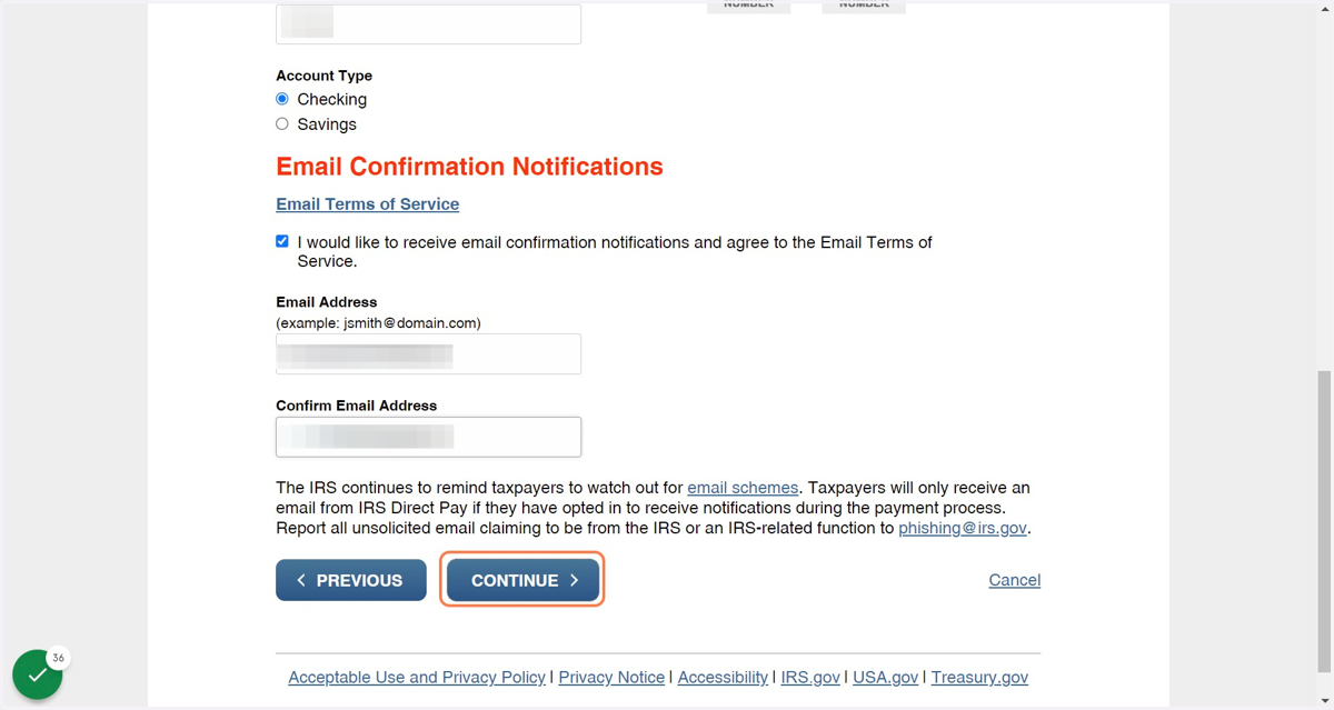 Enter Email and Click on Continue