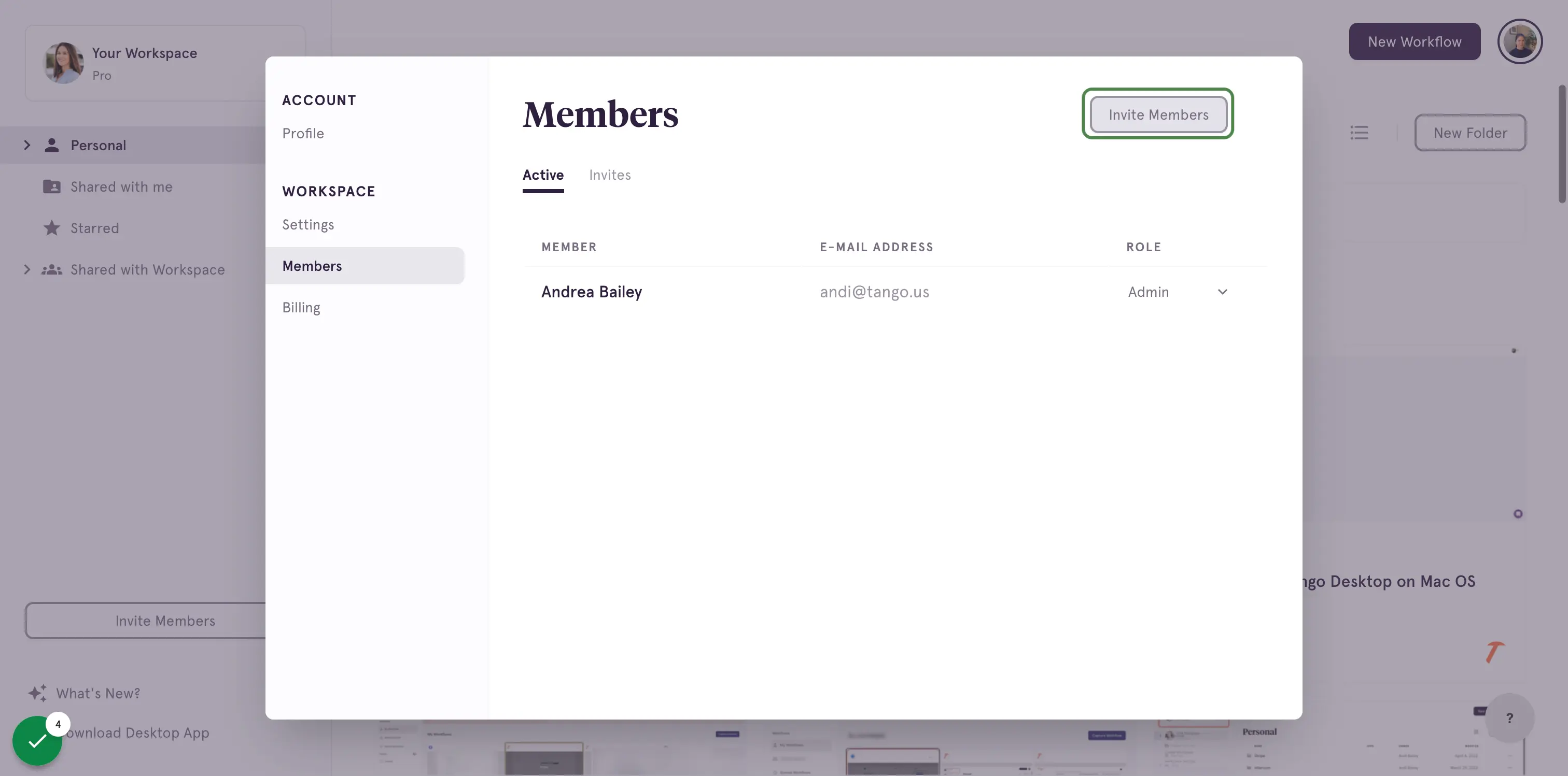Click on "Invite Members"