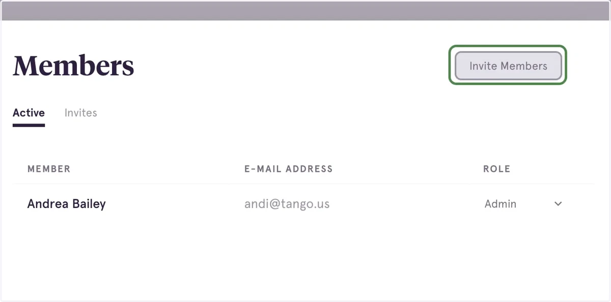Click on "Invite Members"