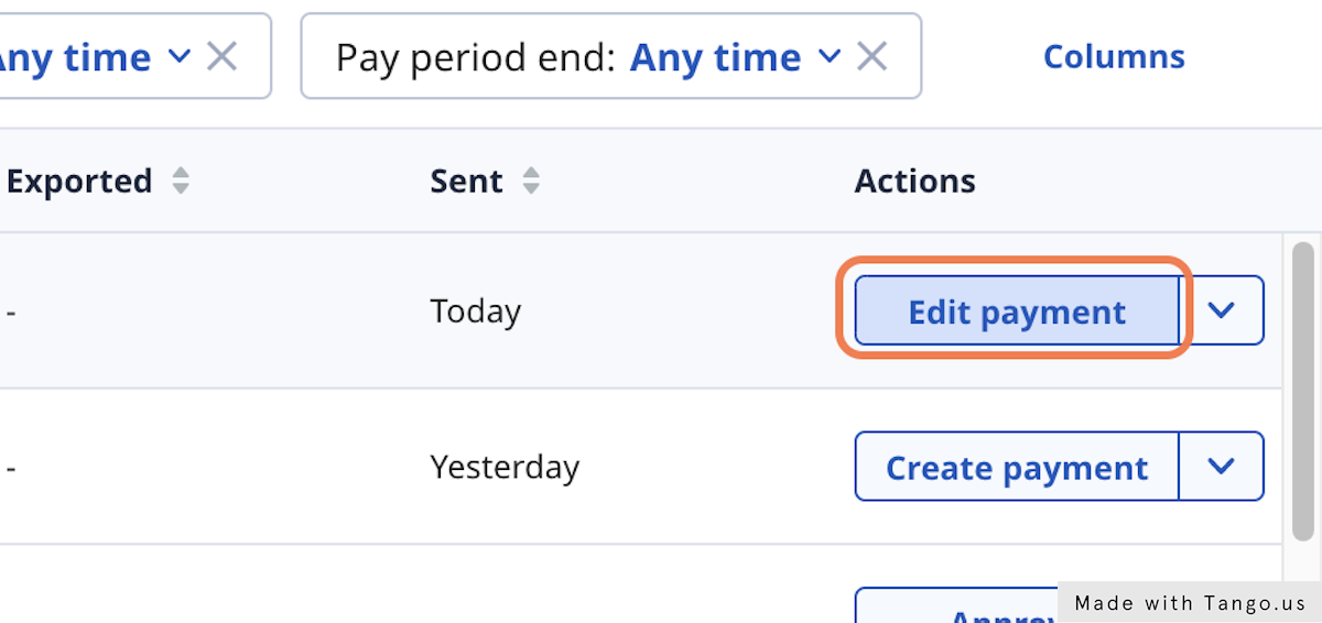 Click on Edit payment