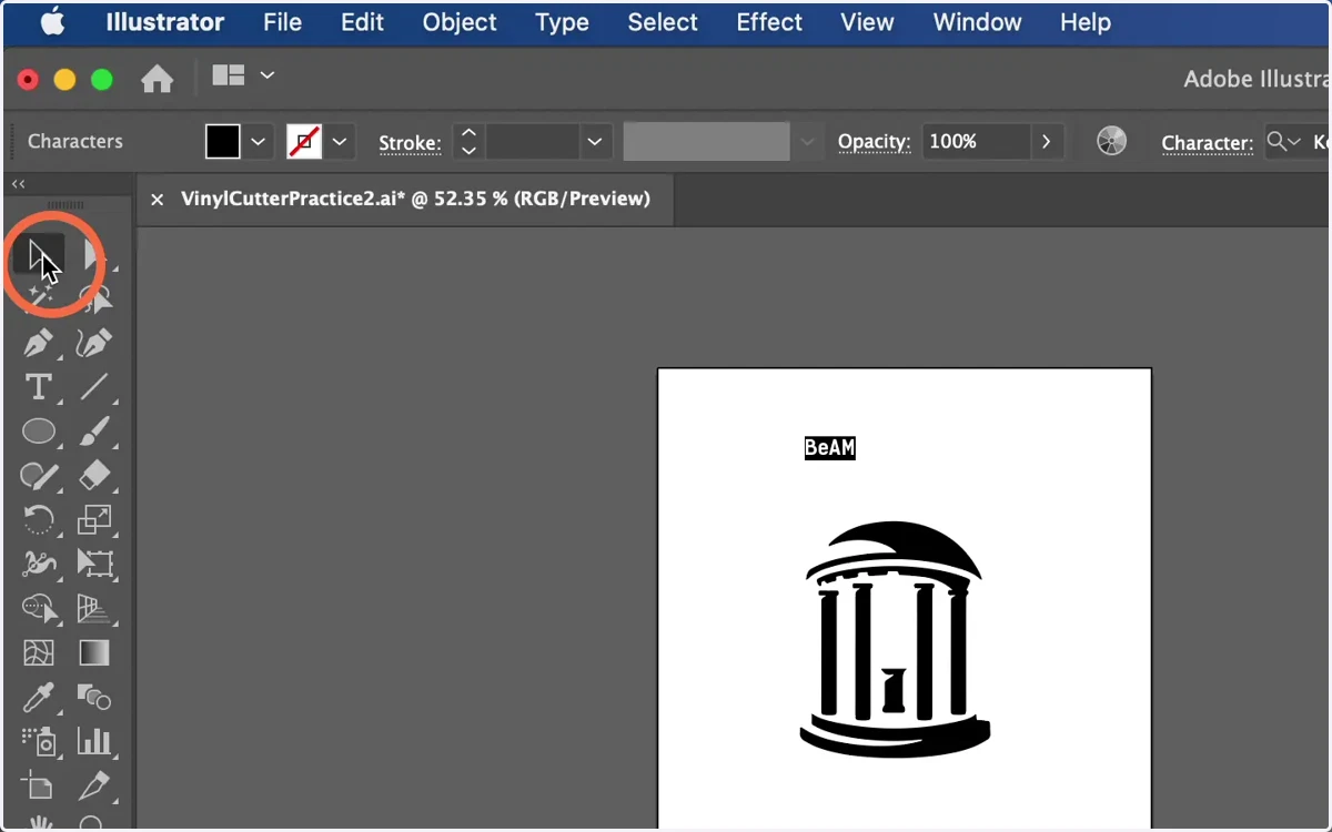 Use the black arrow 'Selection' tool to move your text around the canvas