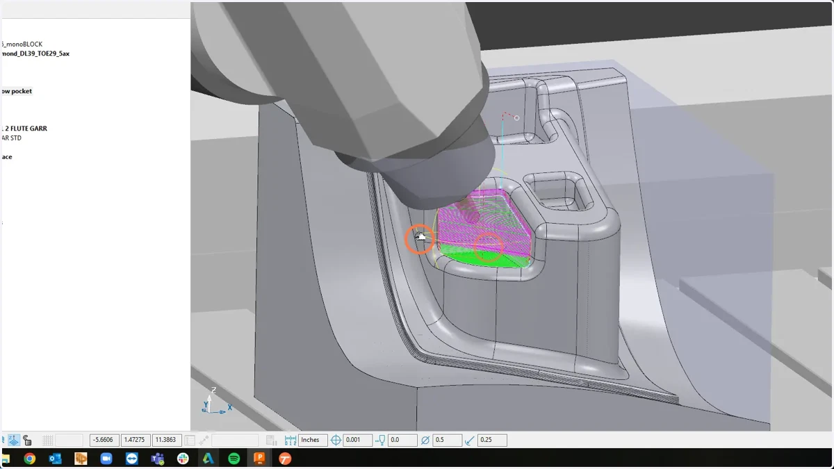Rotate tool axis to desired position