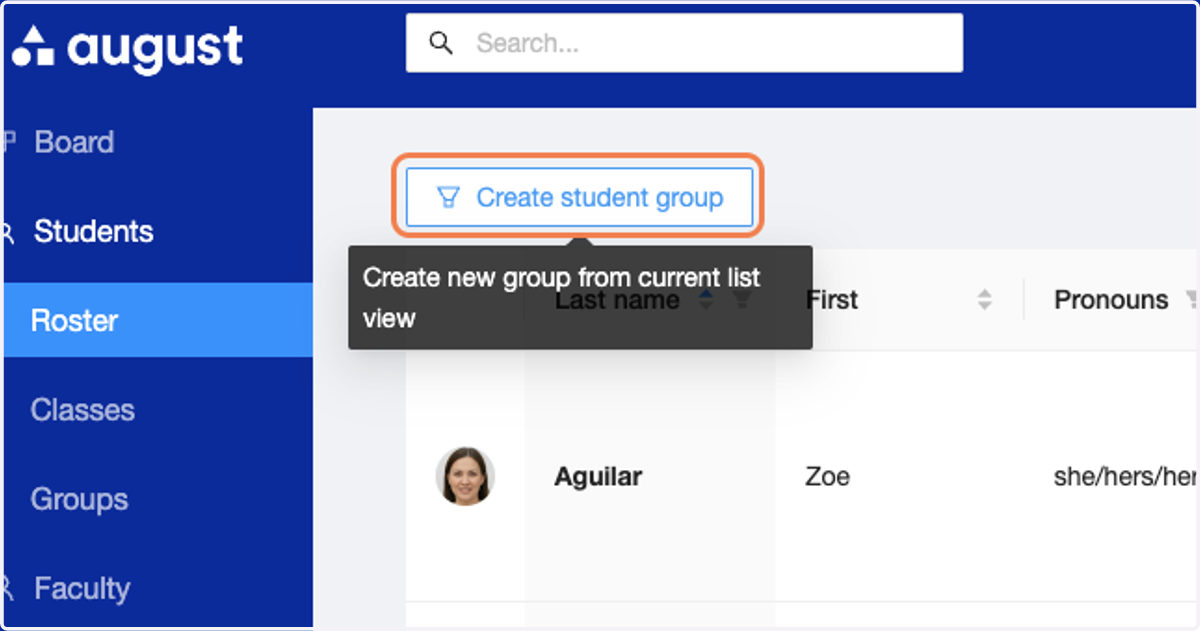 Click on Create student group