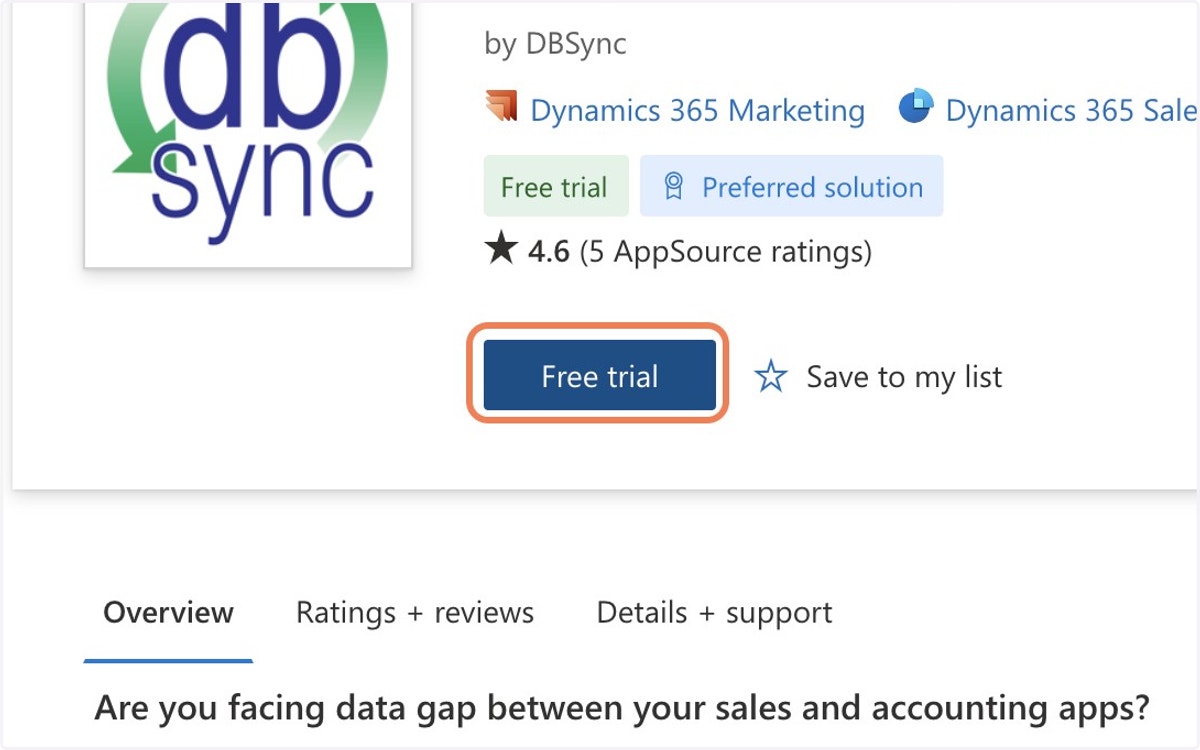Click on Free trial