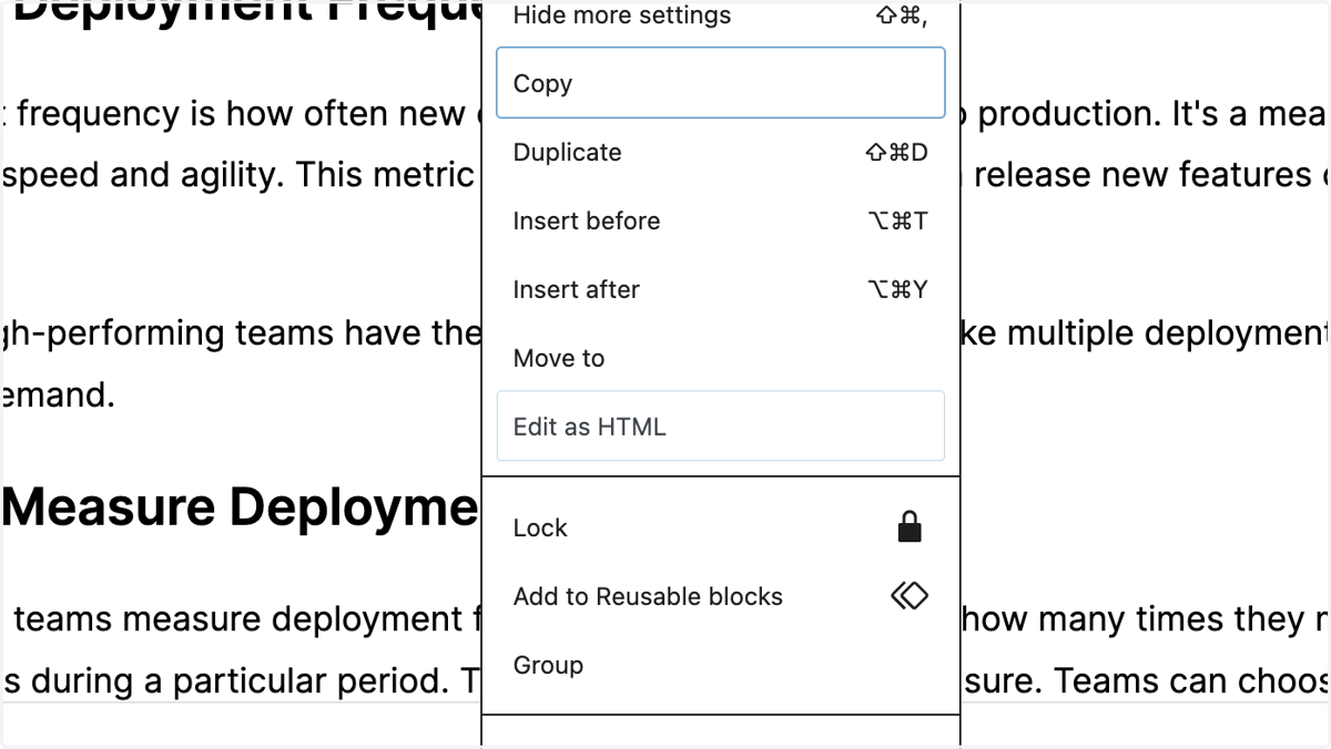 Click on Edit as HTML