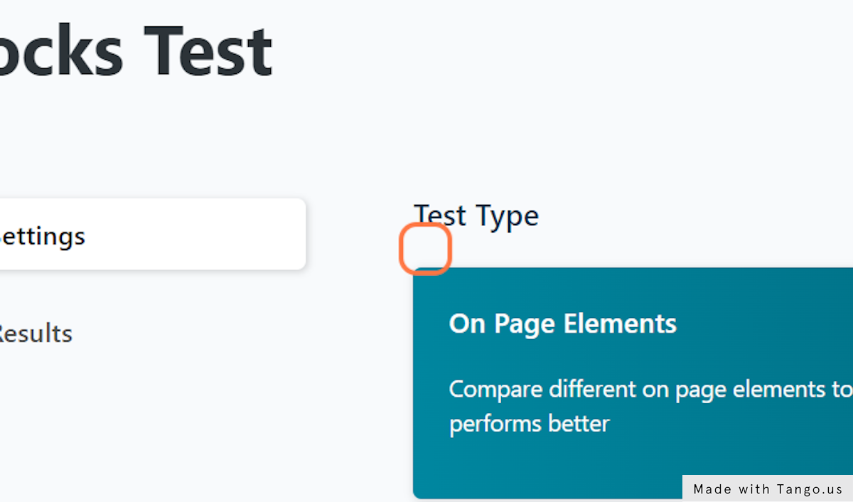 Choose On Page Elements test type