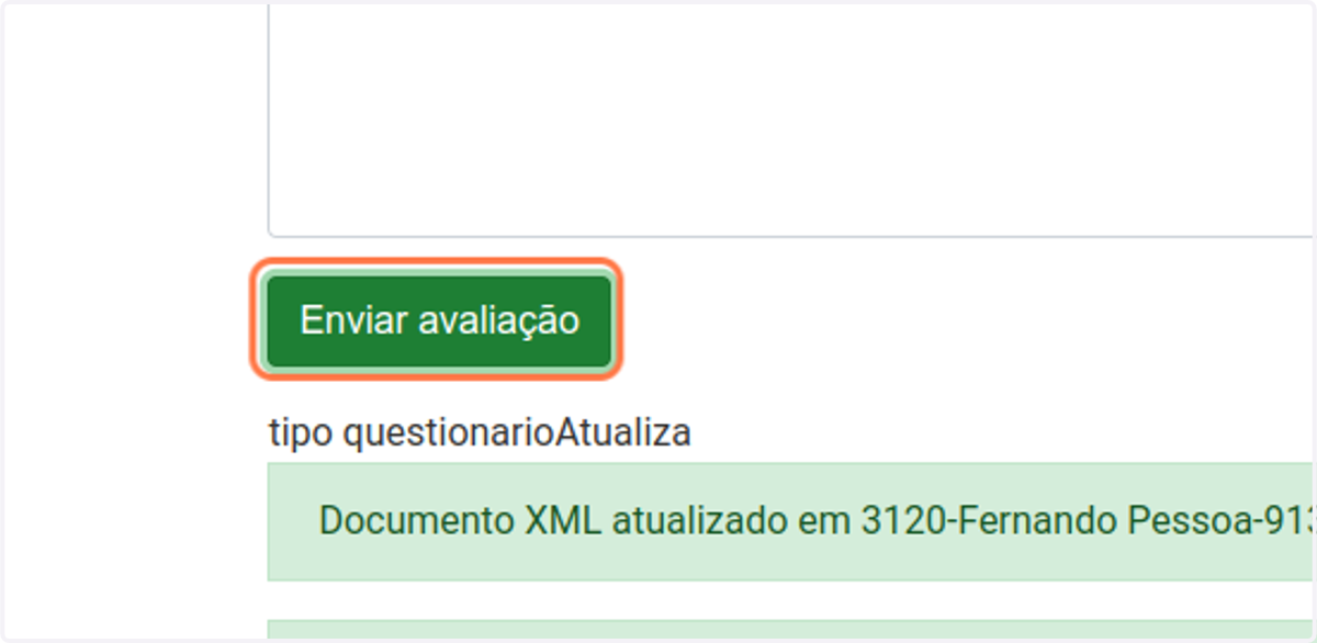 Clique em Enviar avaliação