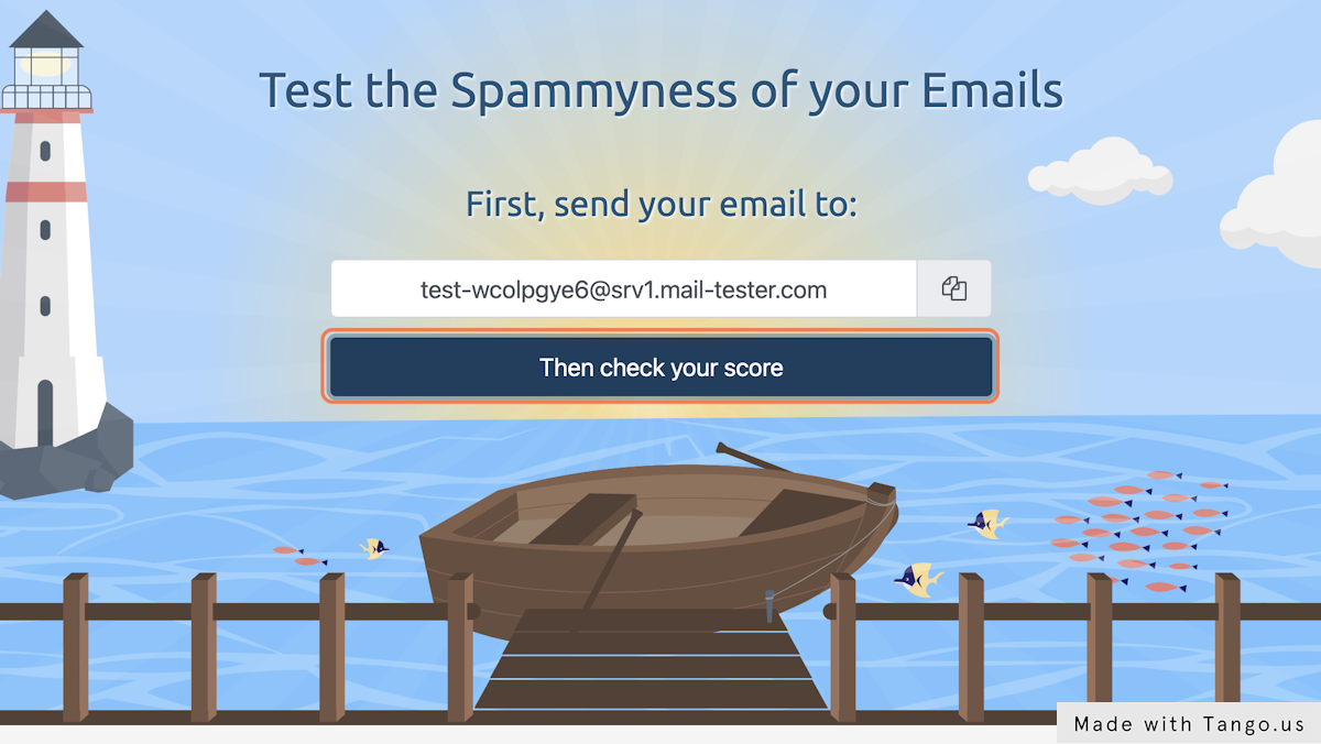 Go back to mail-test and check your score