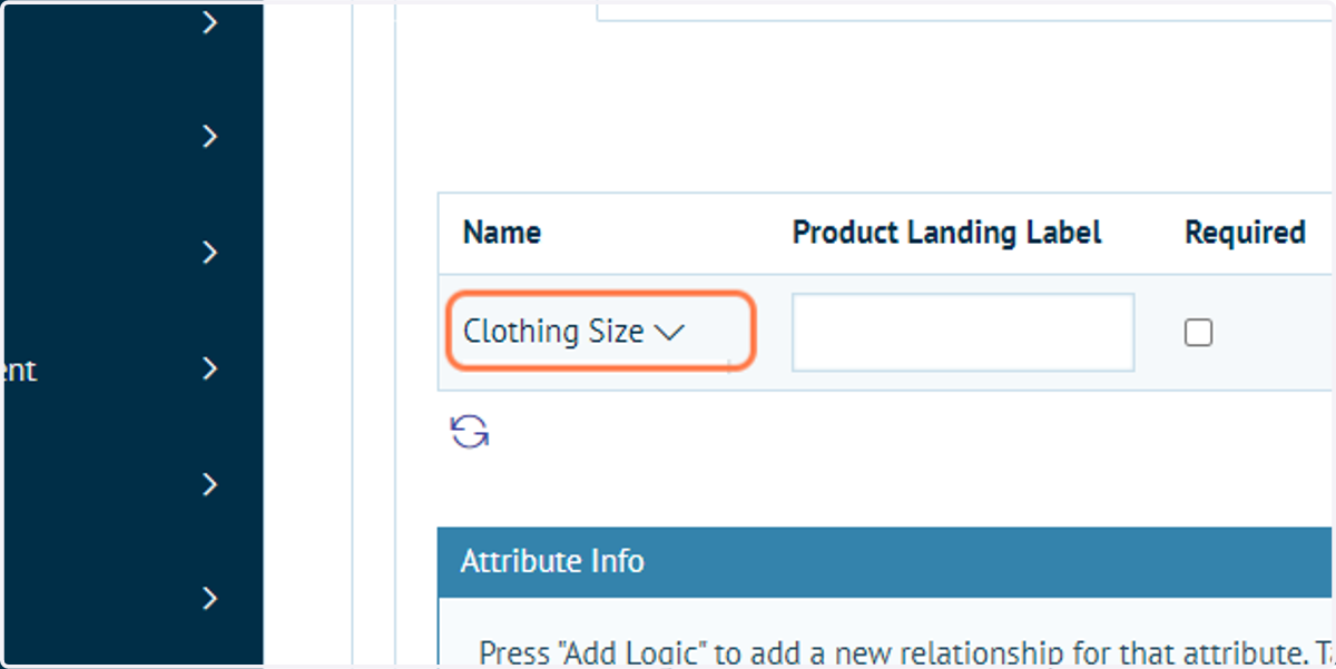 Select the required attribute