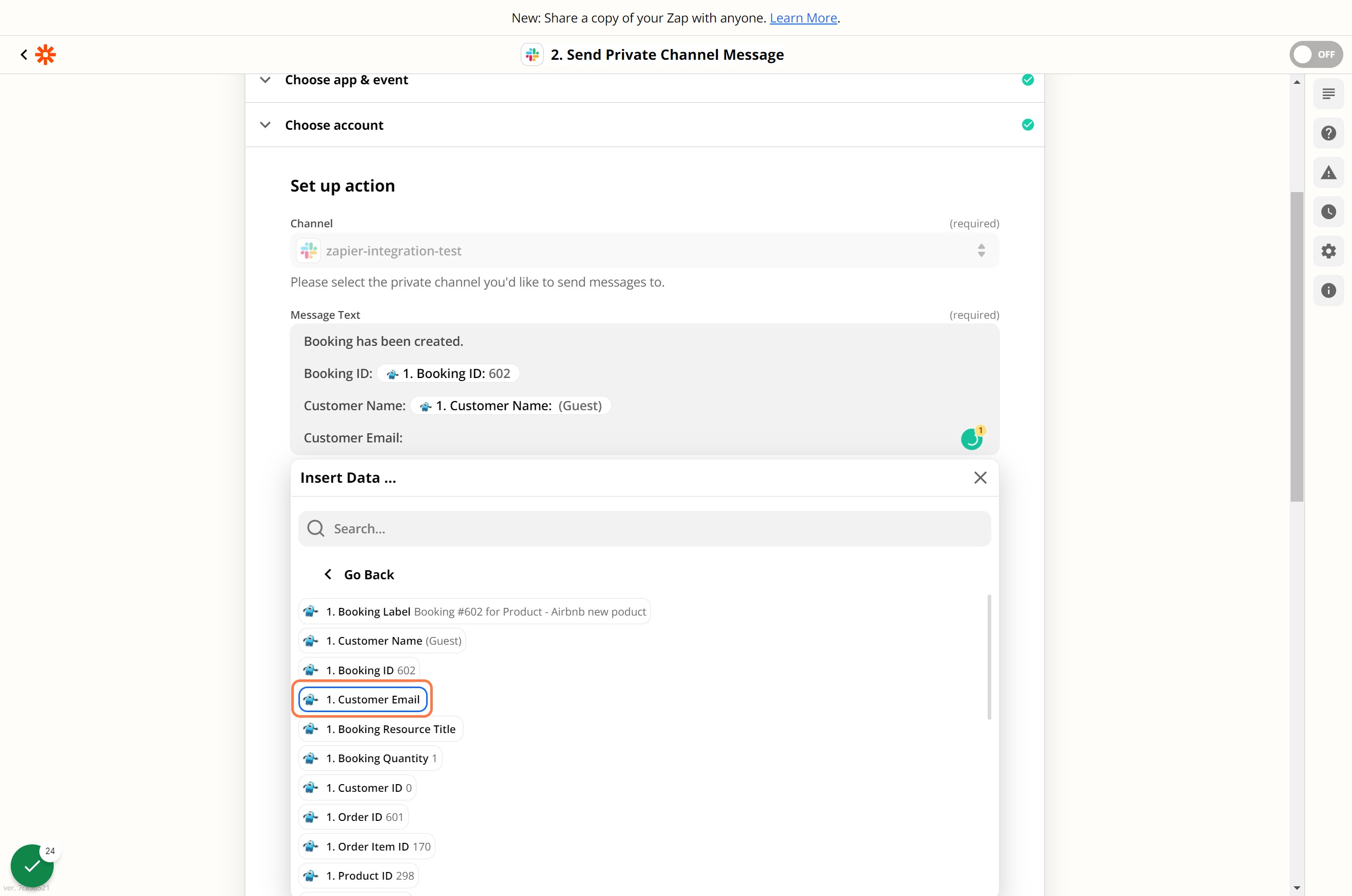 Click on 1. Customer Email…