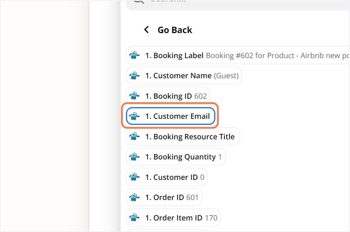 Click on 1. Customer Email…