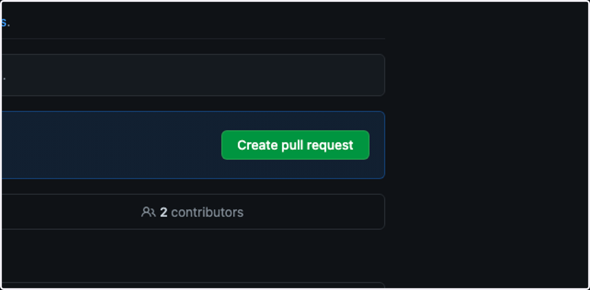 Click on Create pull request