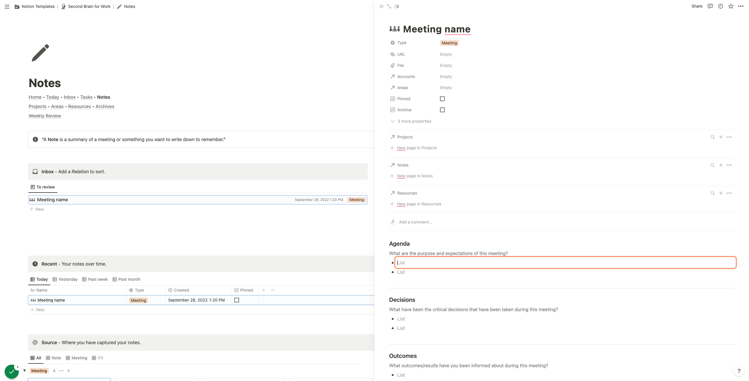 Add your agenda points in bullet form