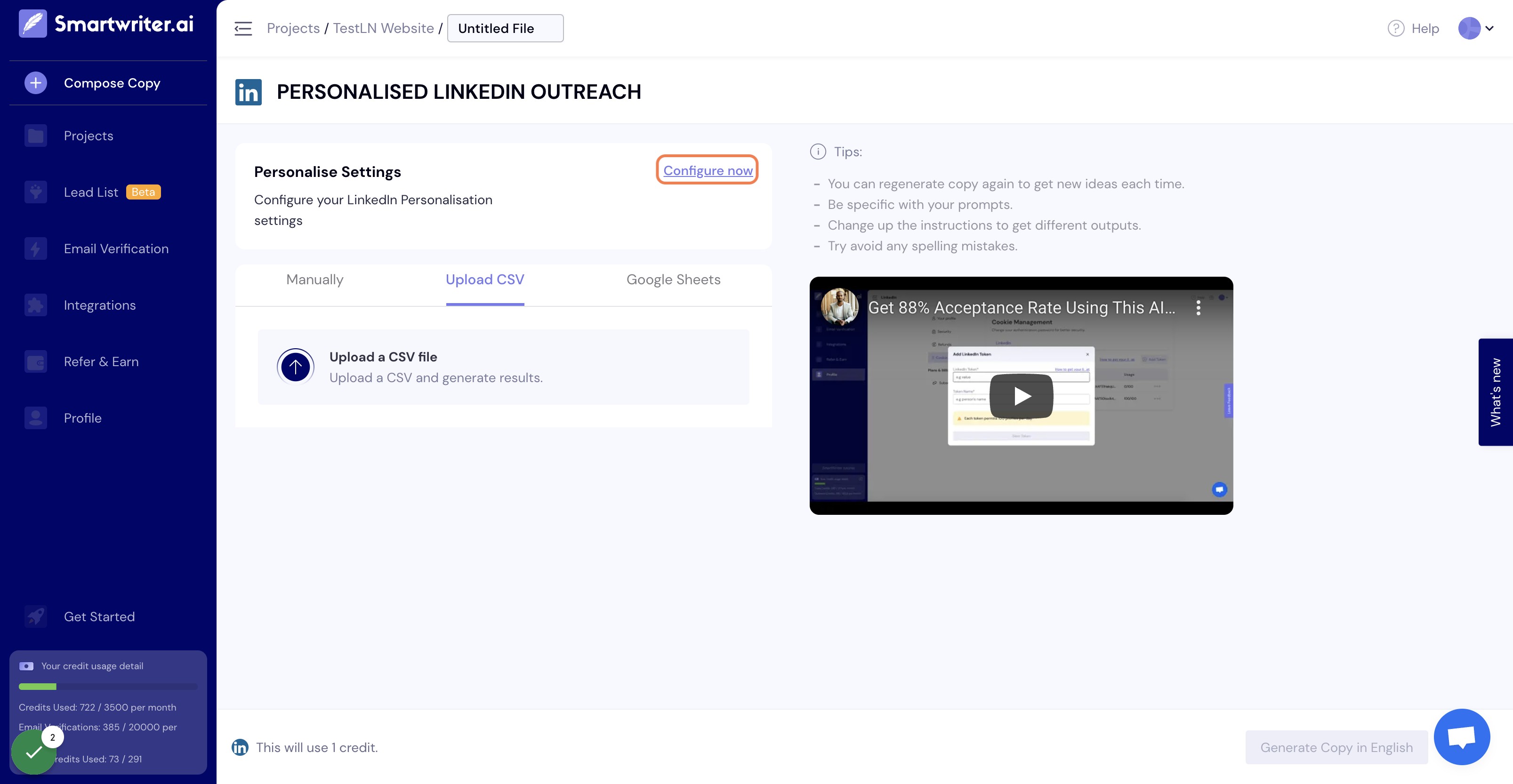 Click on Configure now