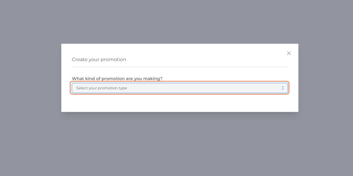 Select your promotion type.