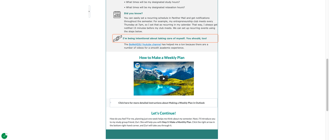 Page Feature: Intentional wellness checks to ease anxiety and provide wellness support resources