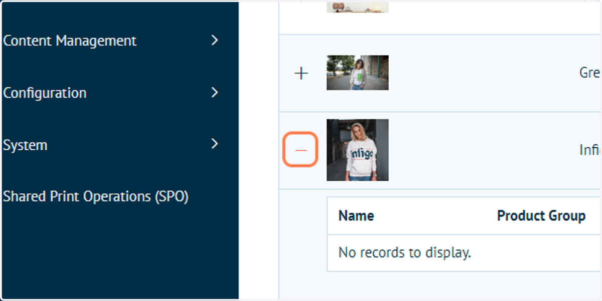 Click on '+' icon next to the relevant product