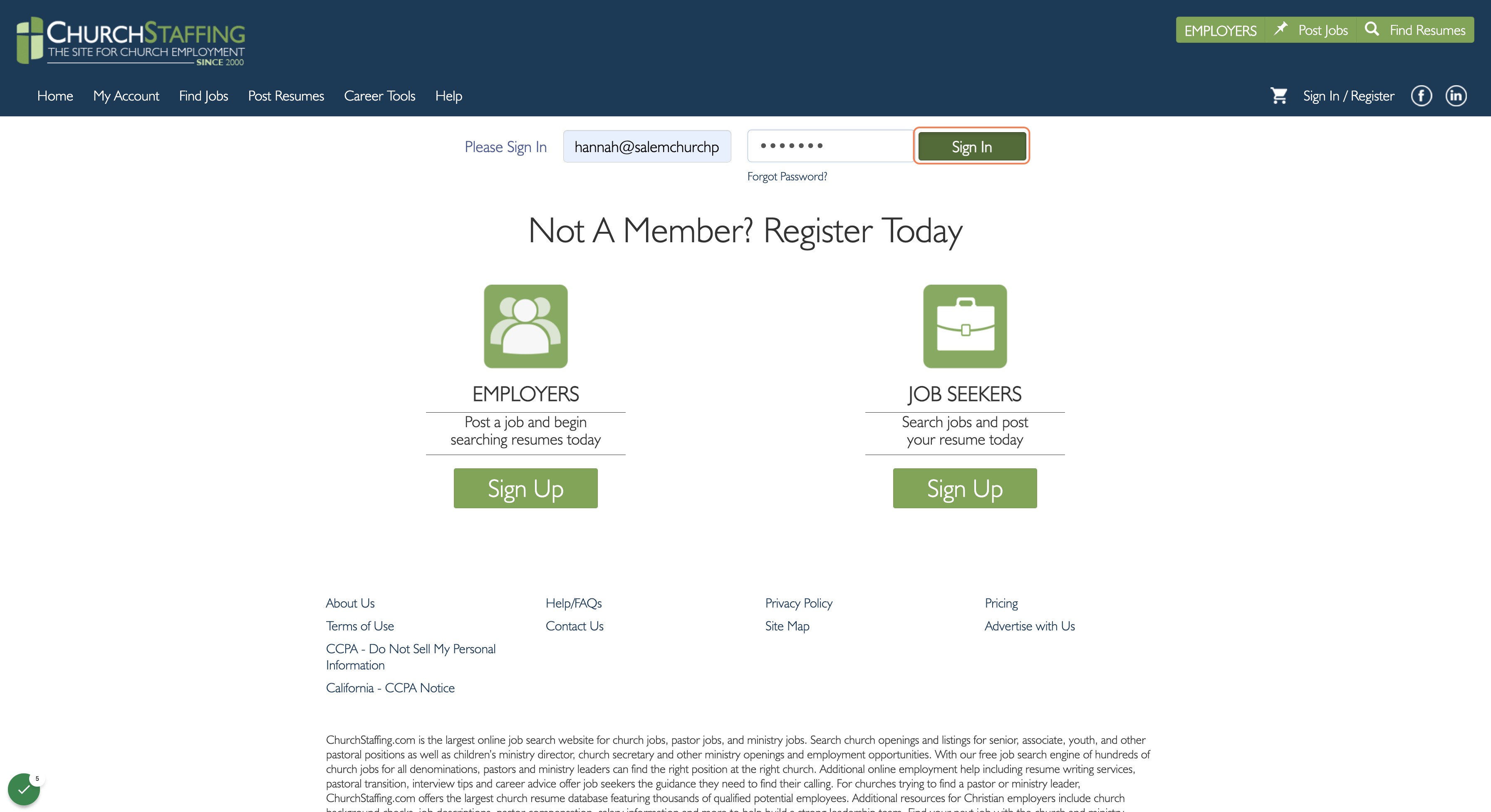 Enter Email Address and Password, Then Click on Sign In