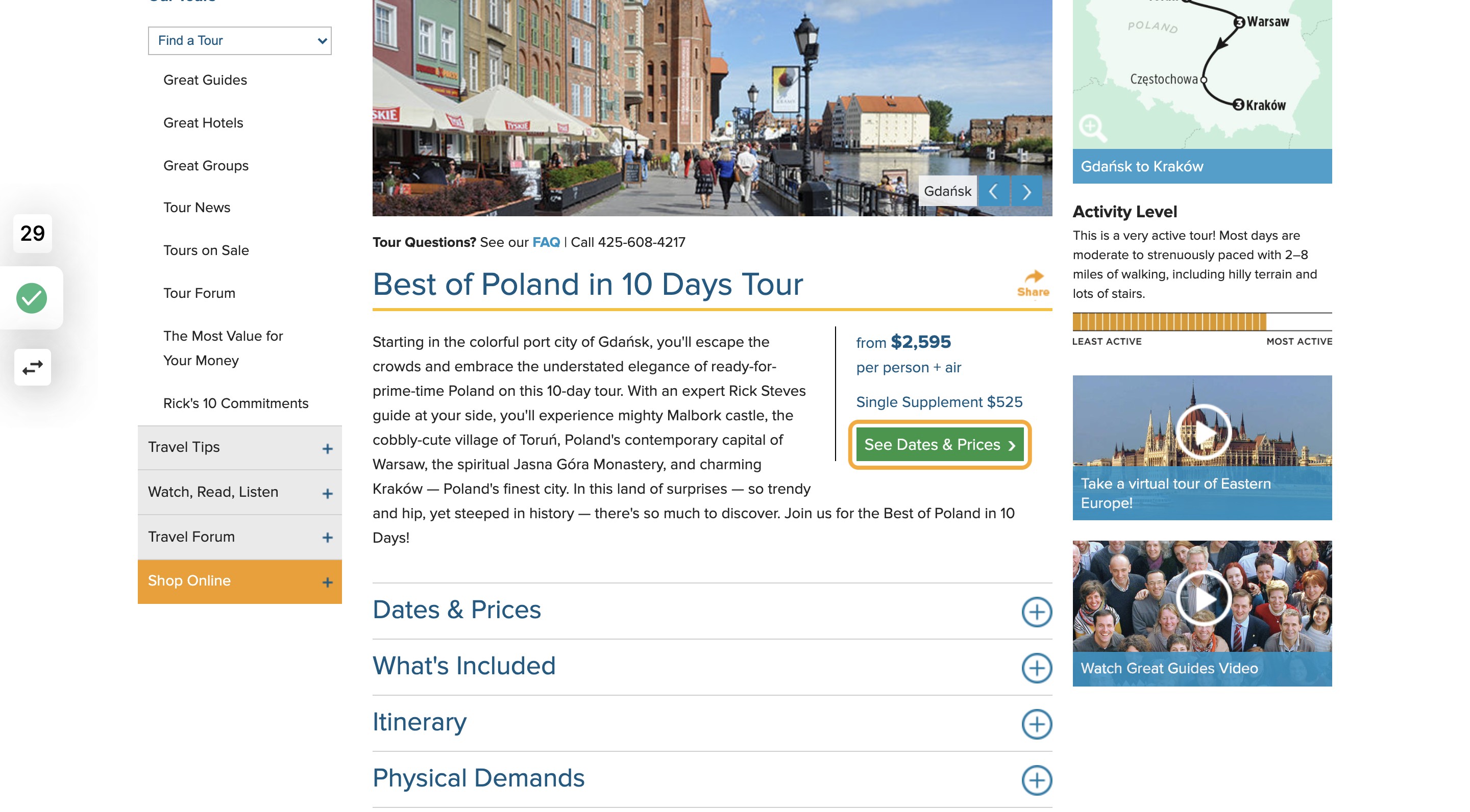 Click on See Dates & Prices