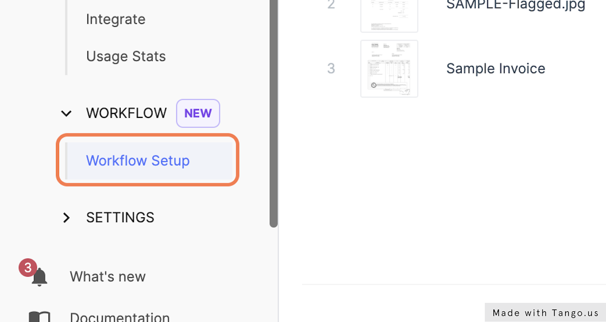 Click on Workflow Setup