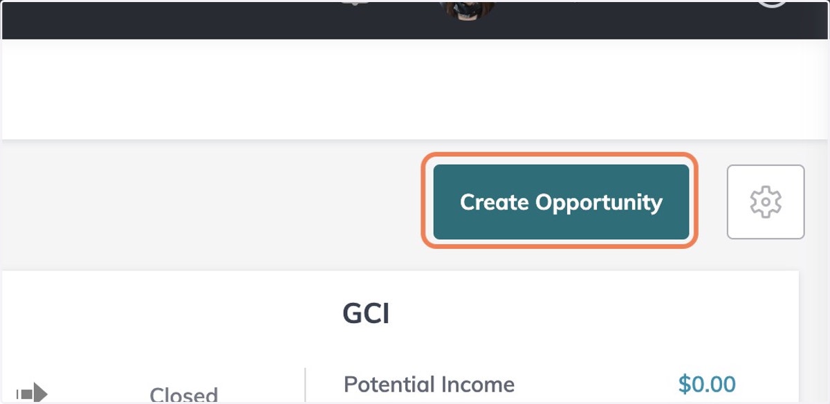 Click on Create Opportunity in the Top-Right Corner