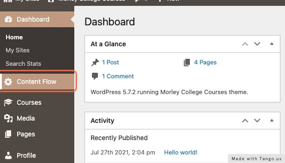 Visit your 'Content Flow' dashboard.