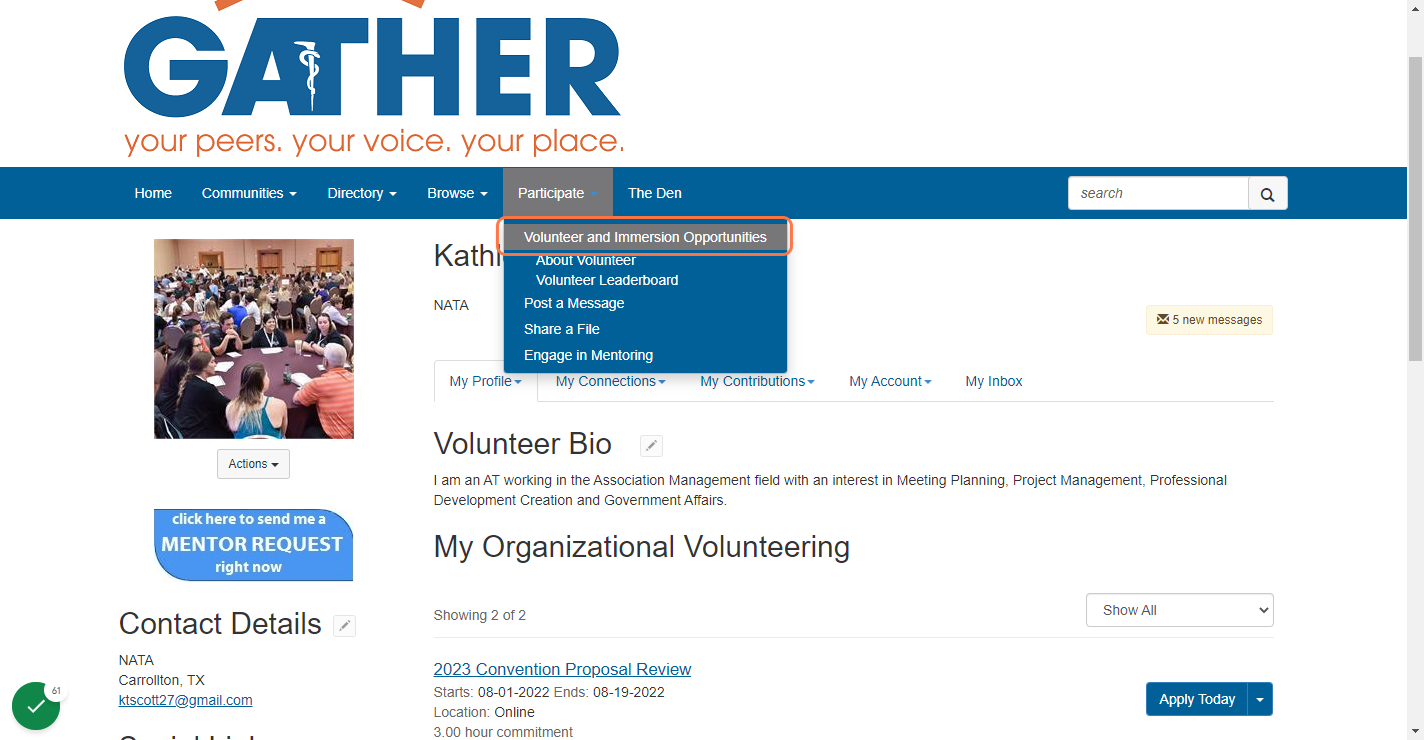 Click on Volunteer and Immersion Opportunities