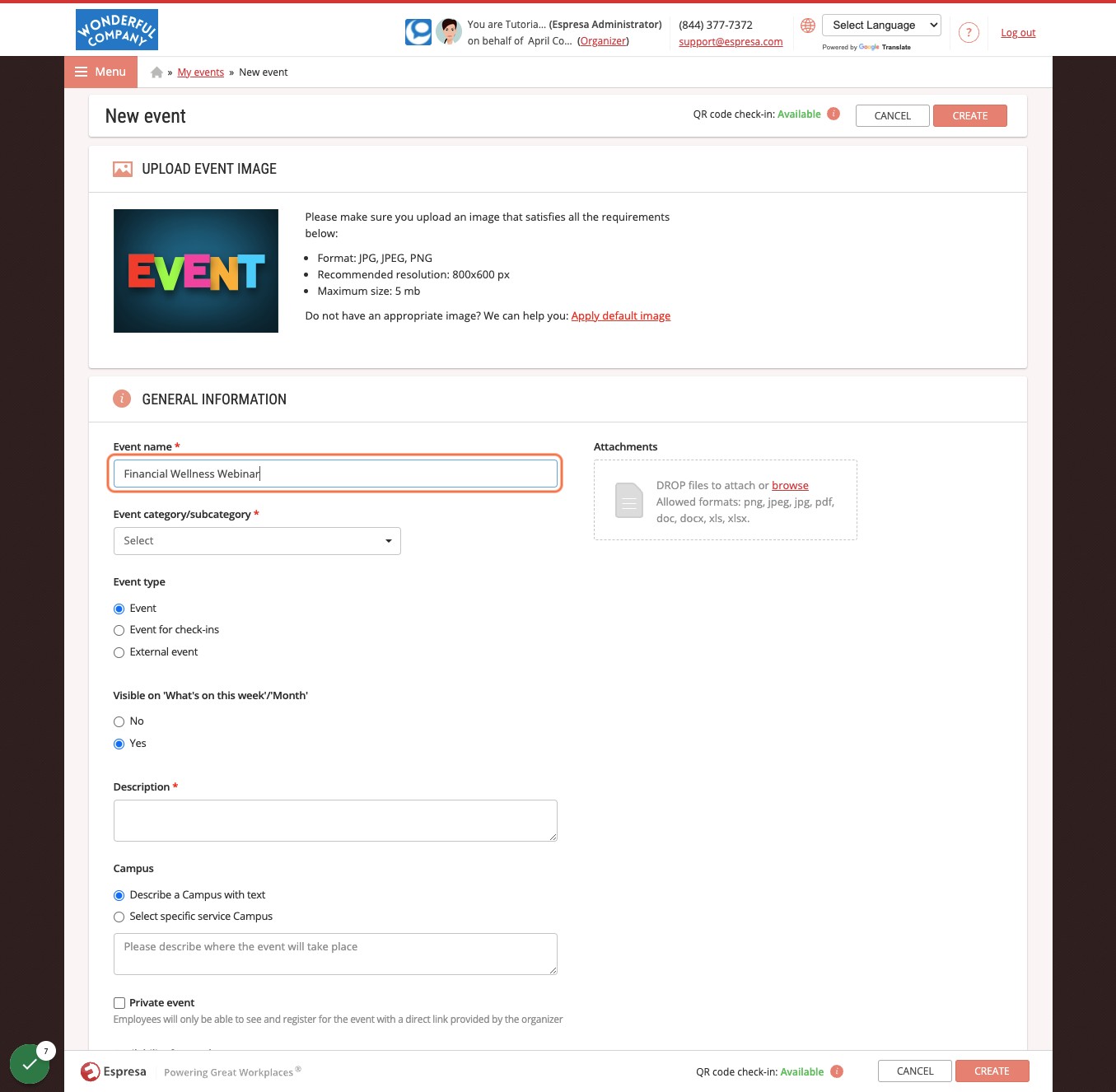 Provide the Event Name