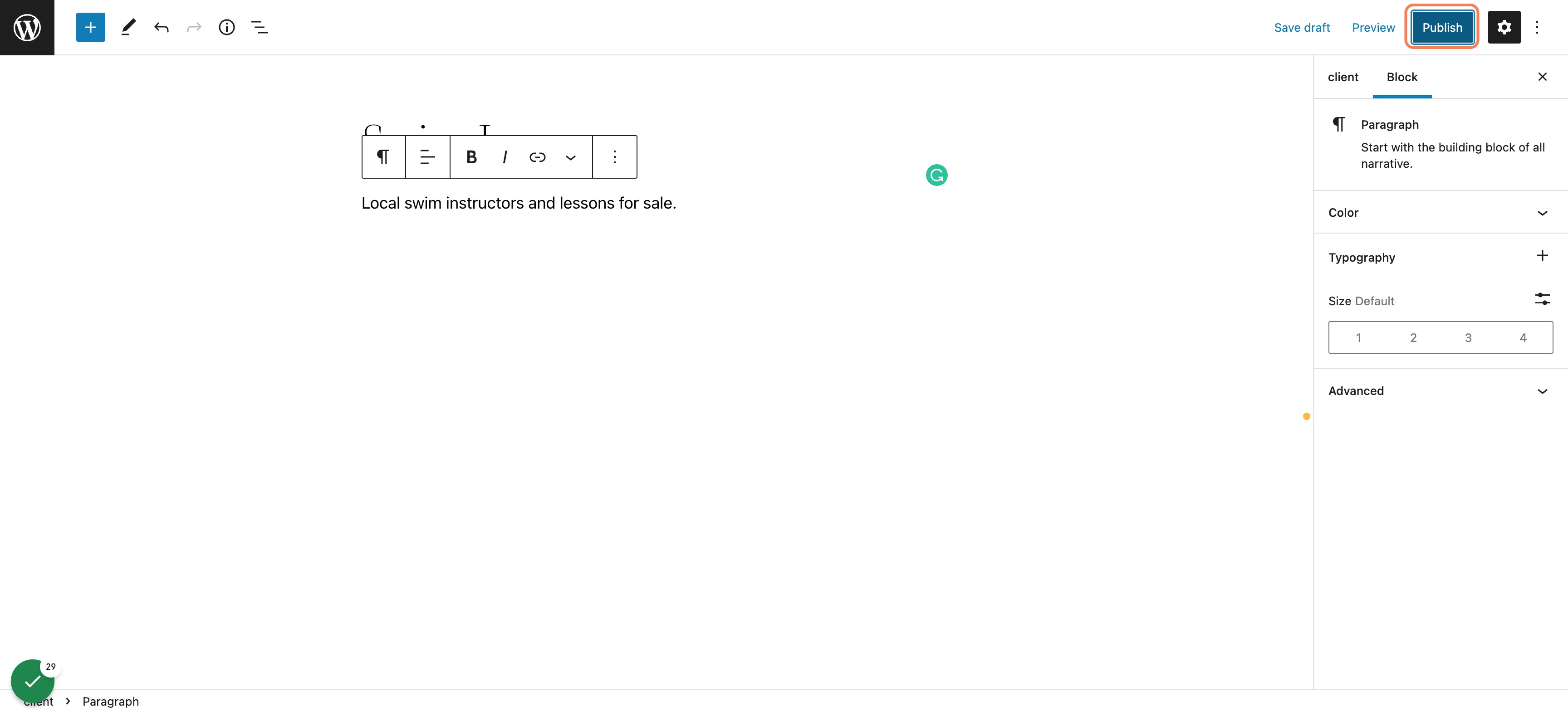 Click on Publish