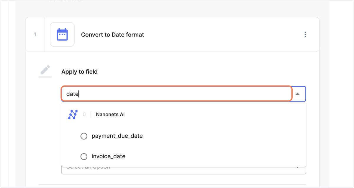 IMPORTANT: Select the field to format
