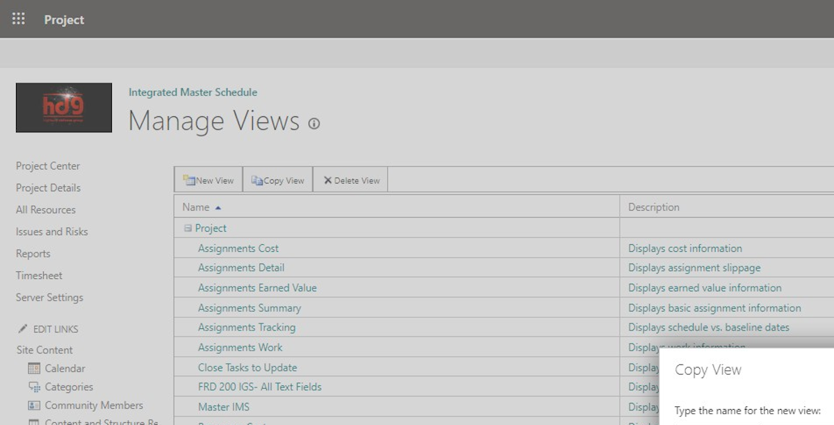Rename your view such "Sample New View"