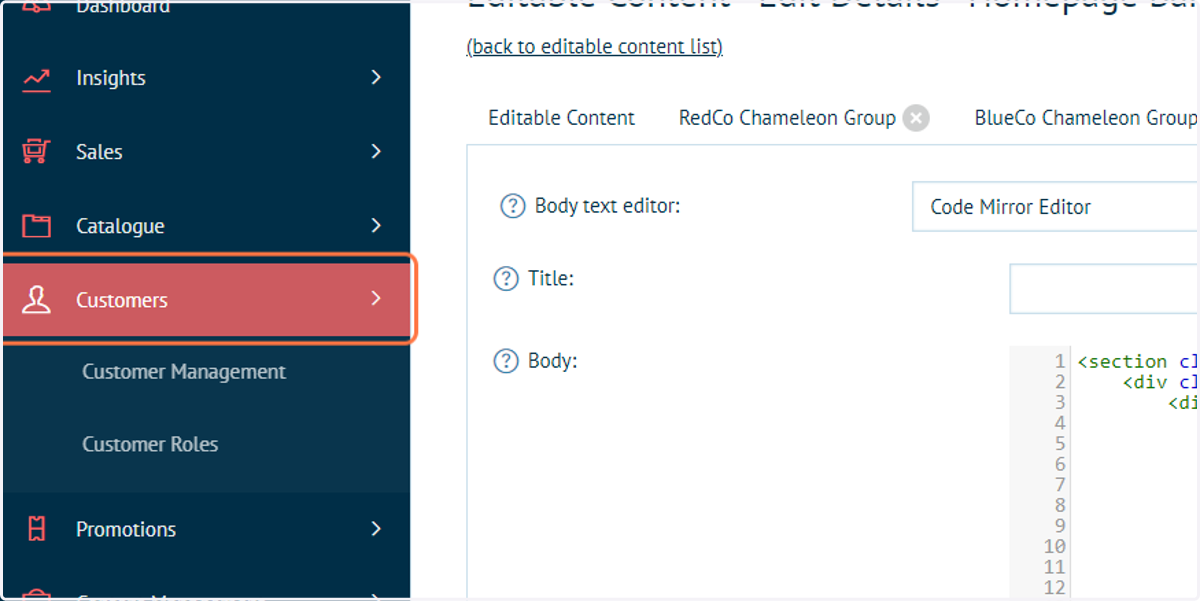 To verify changes, click on Customers