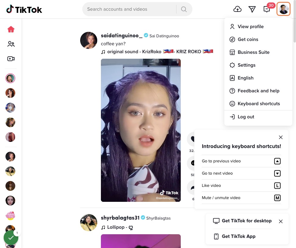 Click on View profile…
