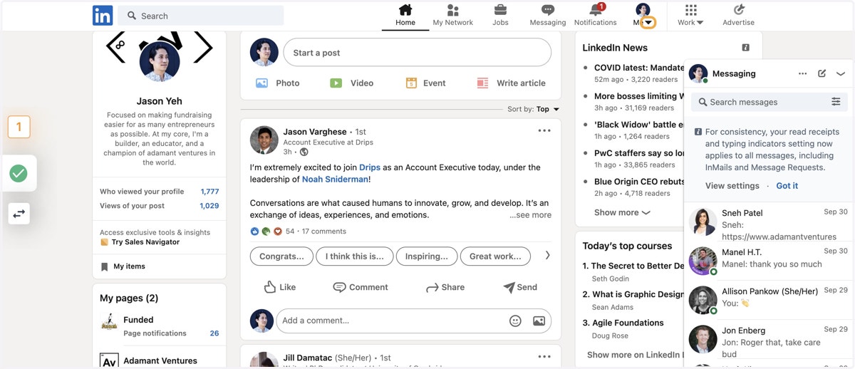 Go to Linkedin.com