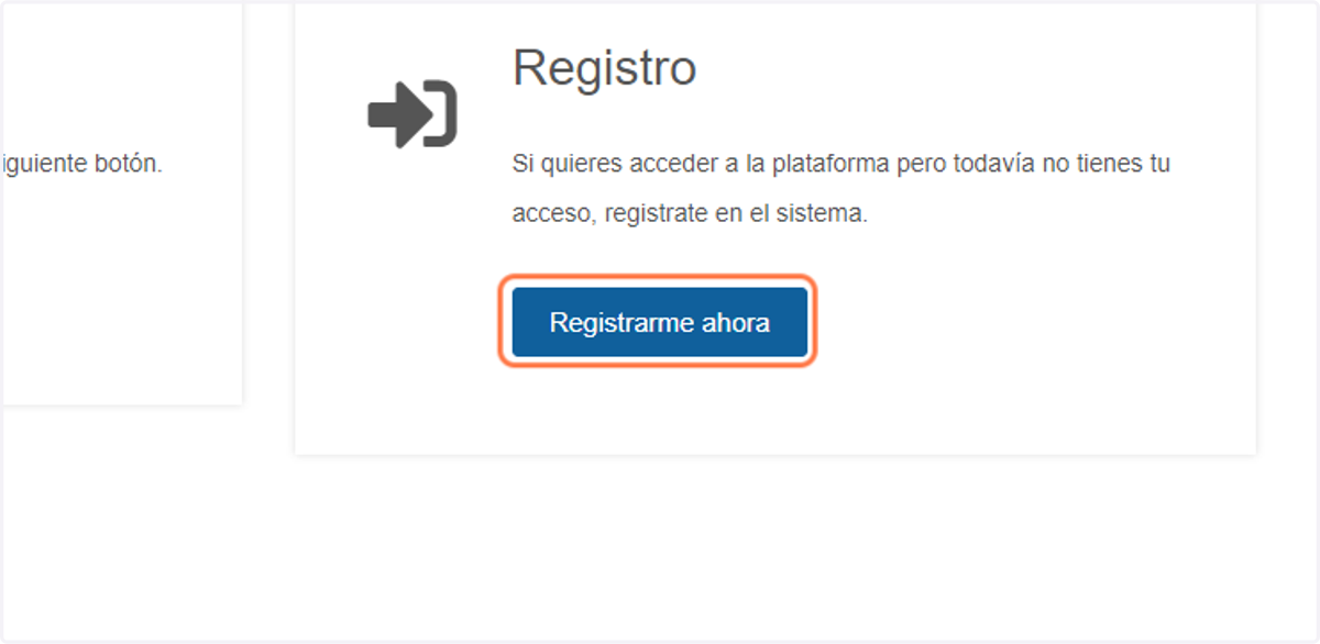 Pulsa sobre Registrarme ahora