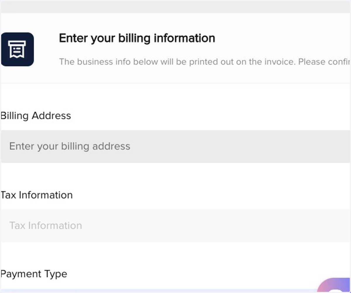 Click on Enter your billing address