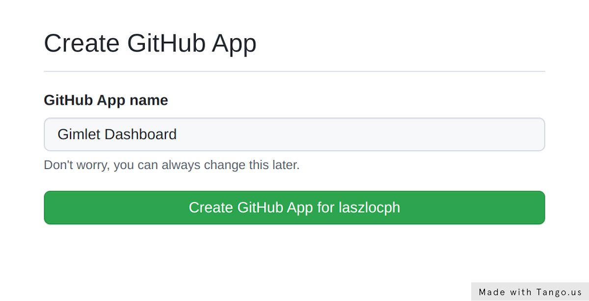 Creating a Github application