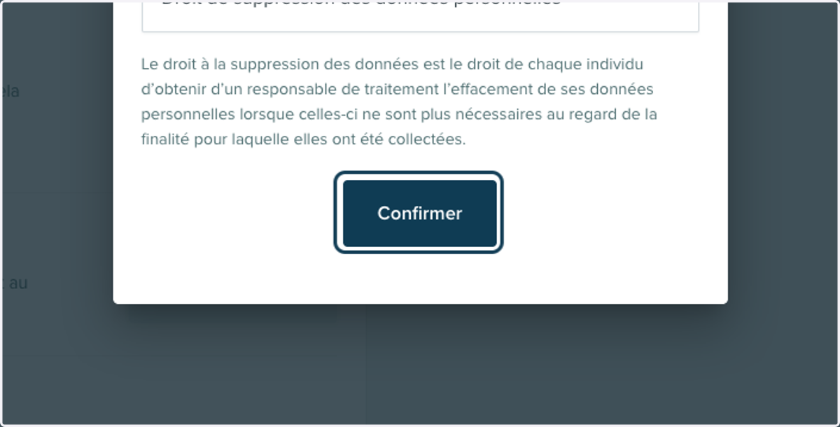 Cliquer sur le bouton "Confirmer".