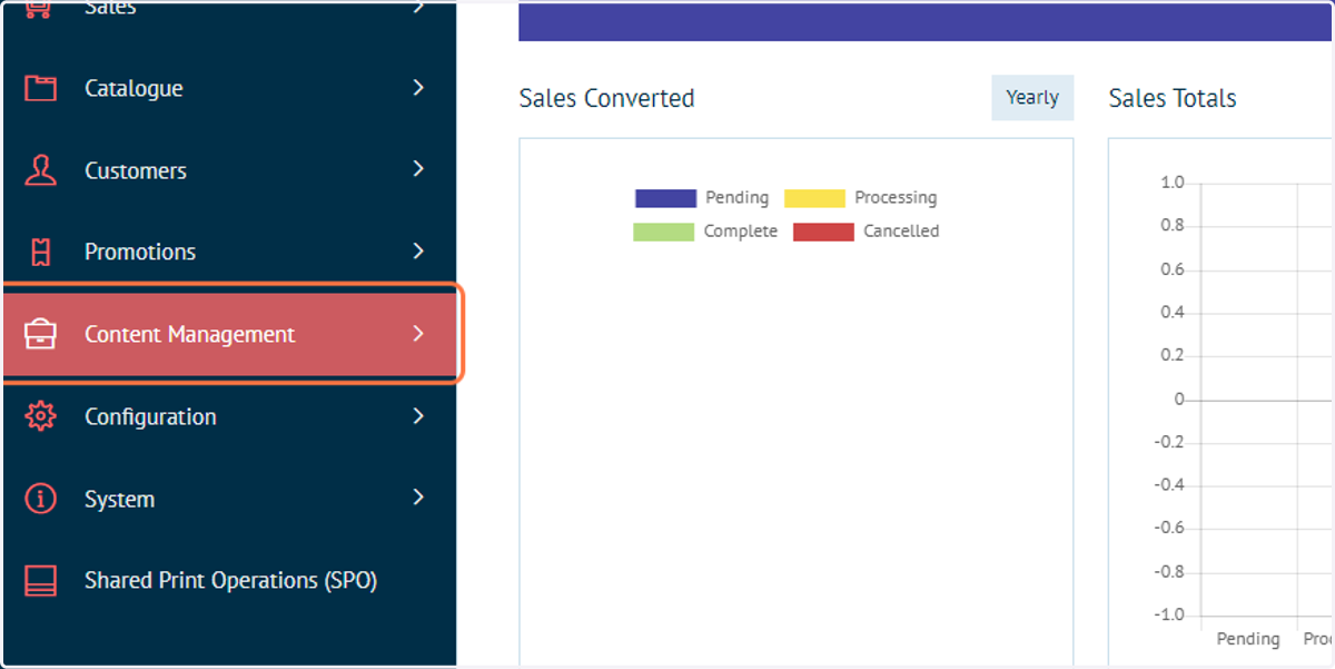 Click on Content Management