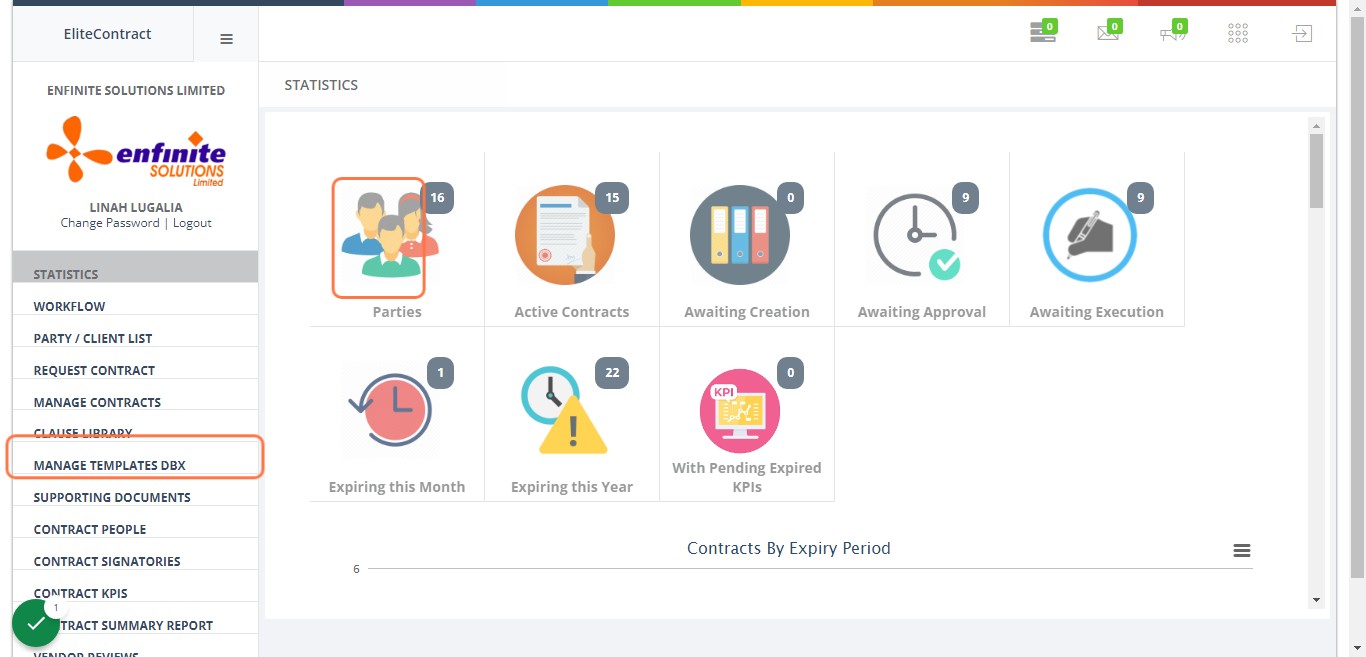 Click on MANAGE TEMPLATES DBX module