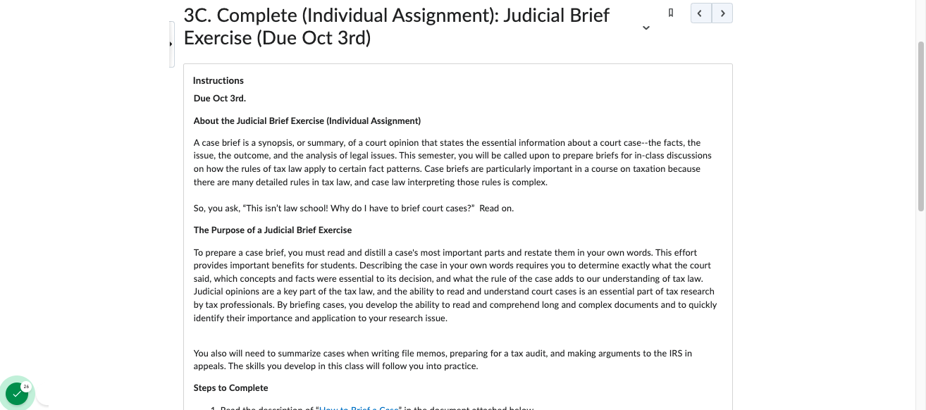 Assignment Example: "TILT" framework used for assignment information for greater transparency