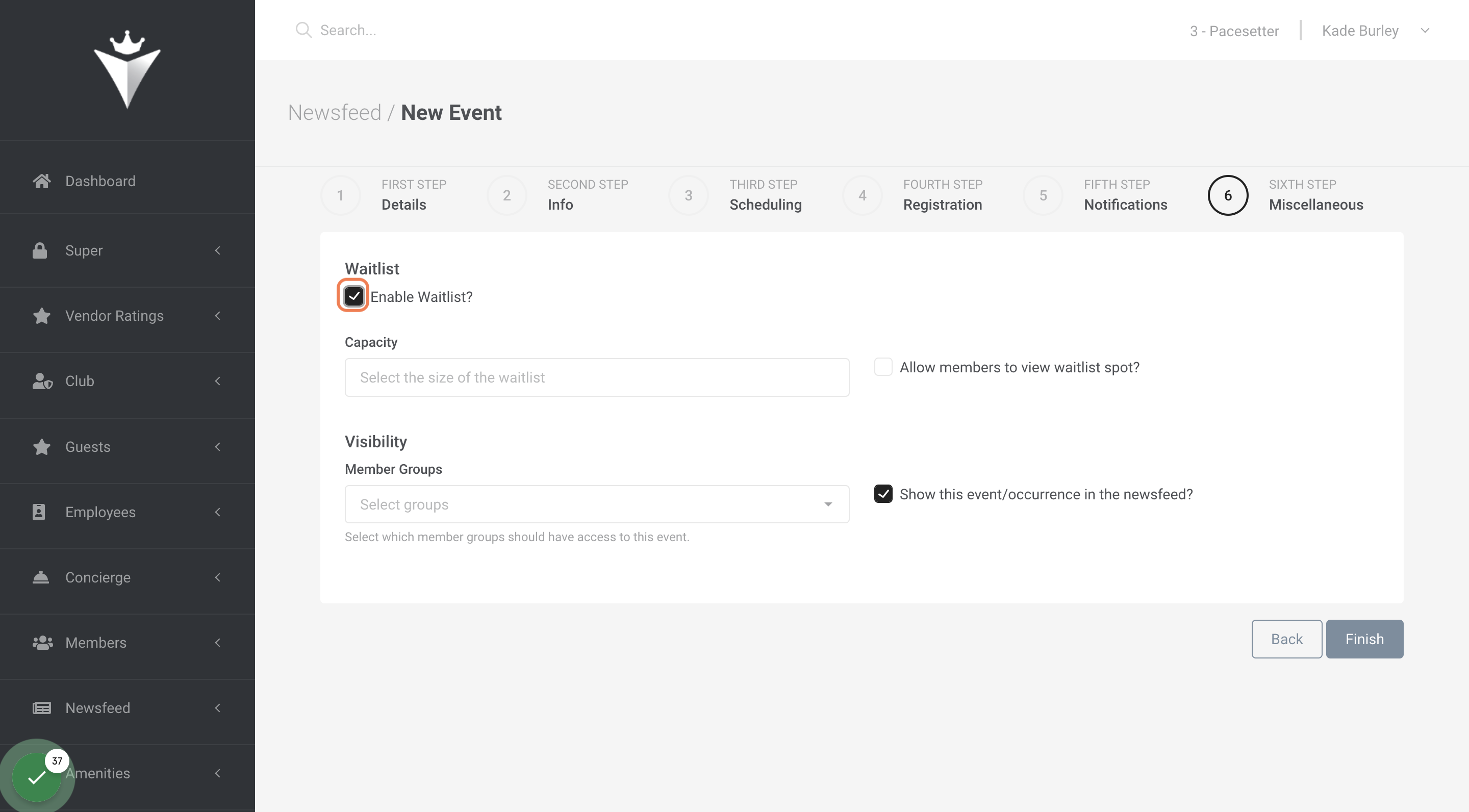 Check Enable Waitlist?