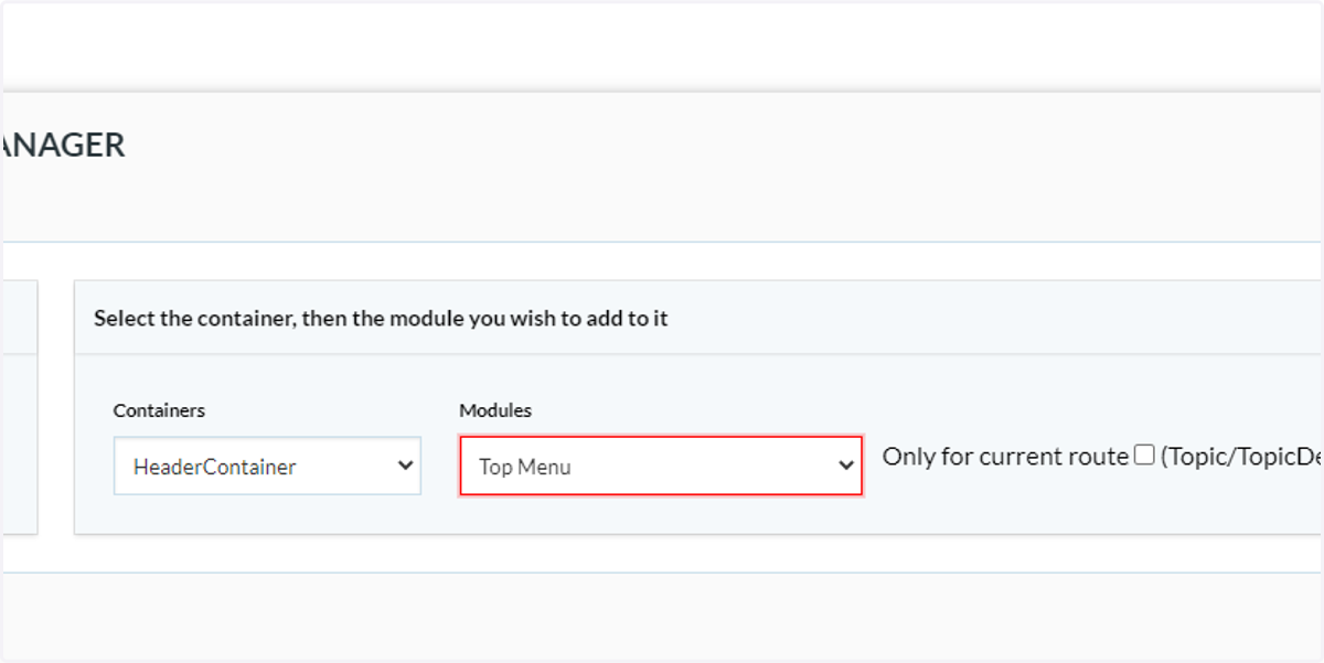 Click on Top Menu