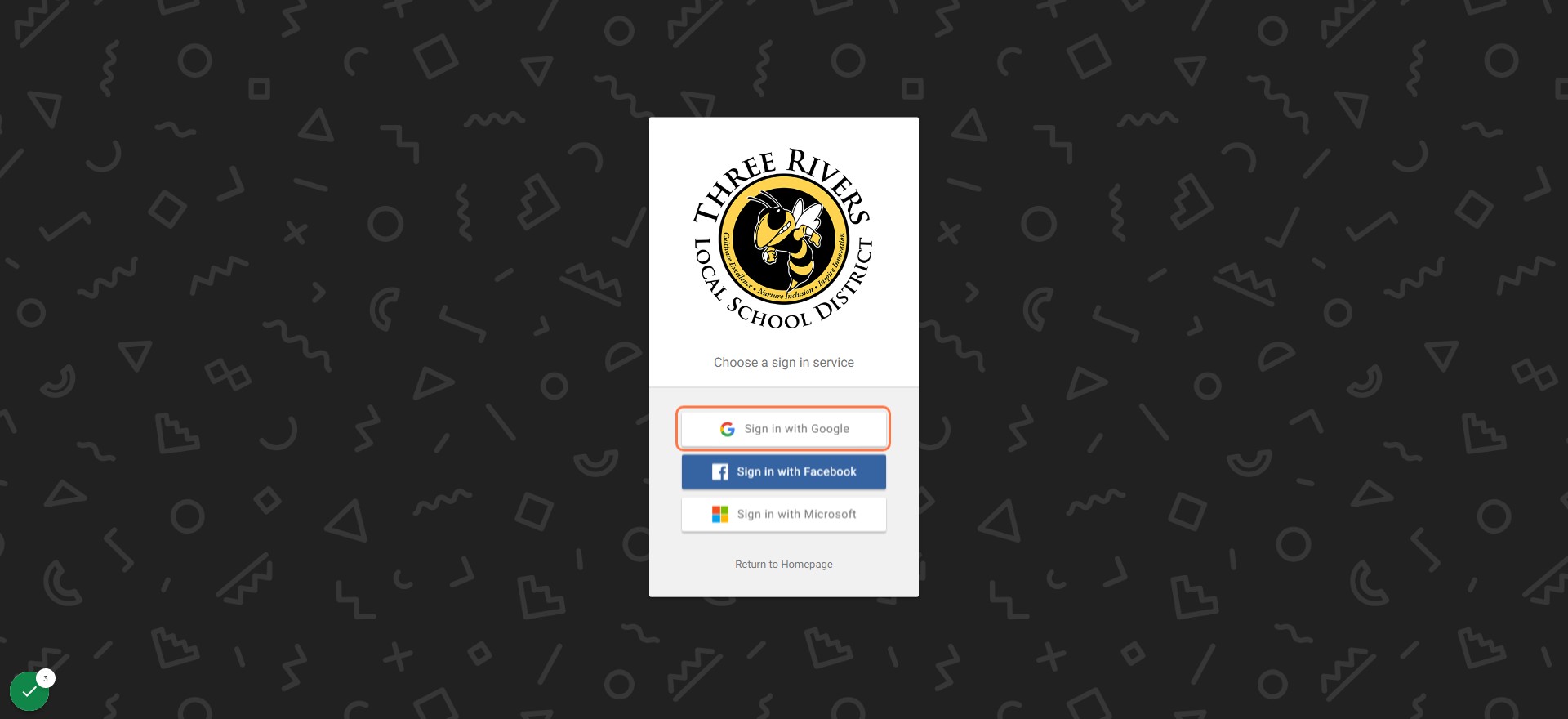 Click on Sign in with Google