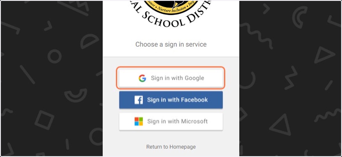 Click on Sign in with Google
