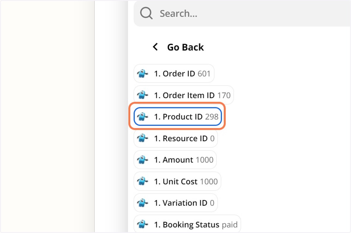Click on 1. Product ID…