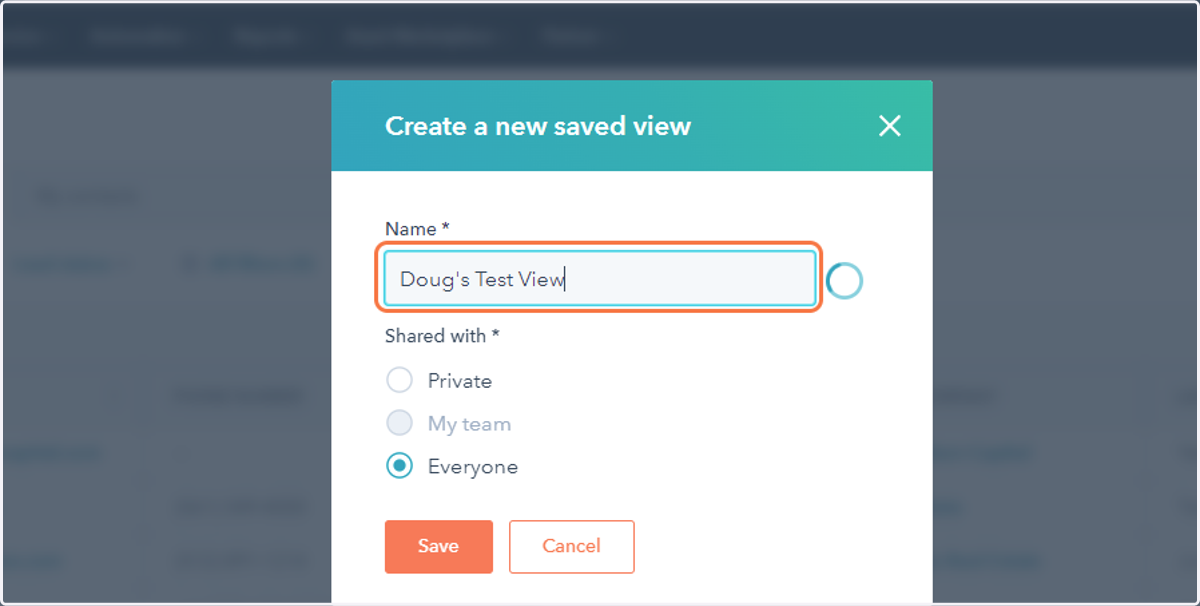 Type the name of your view