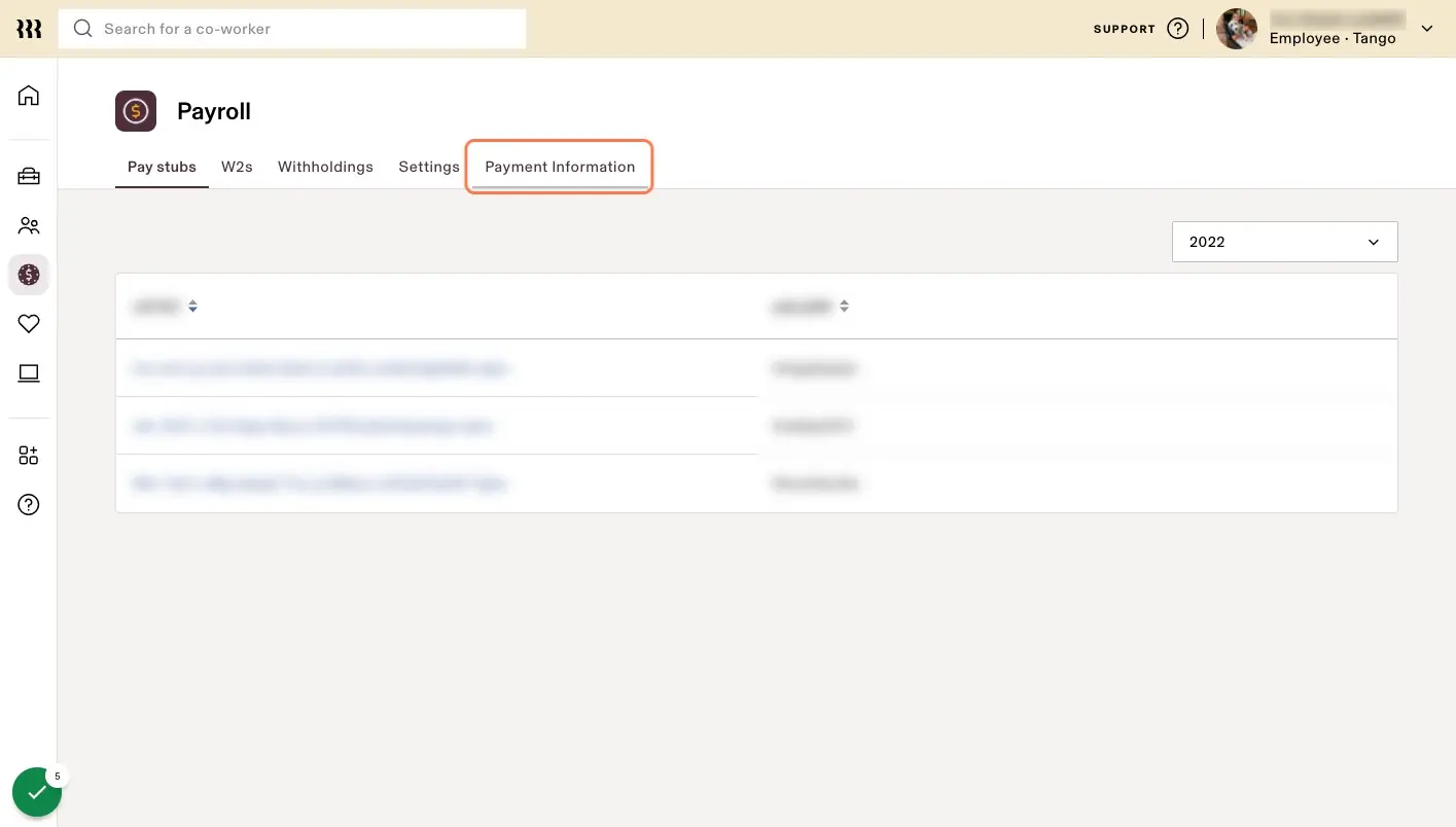 Click on Payment Information