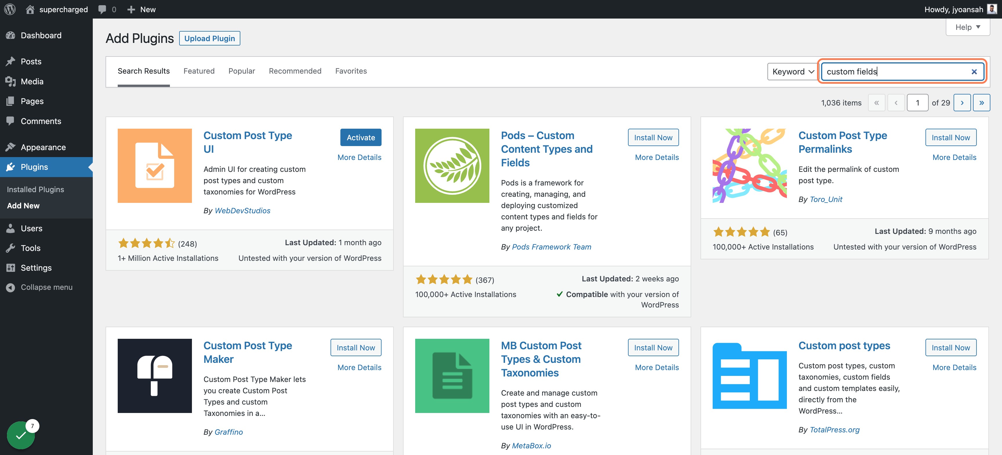 Click on Search Plugins